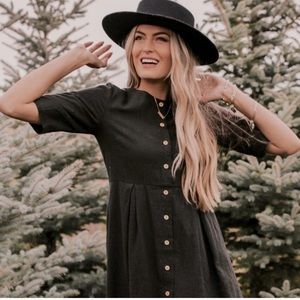 Roolee micro plaid button down midi dress